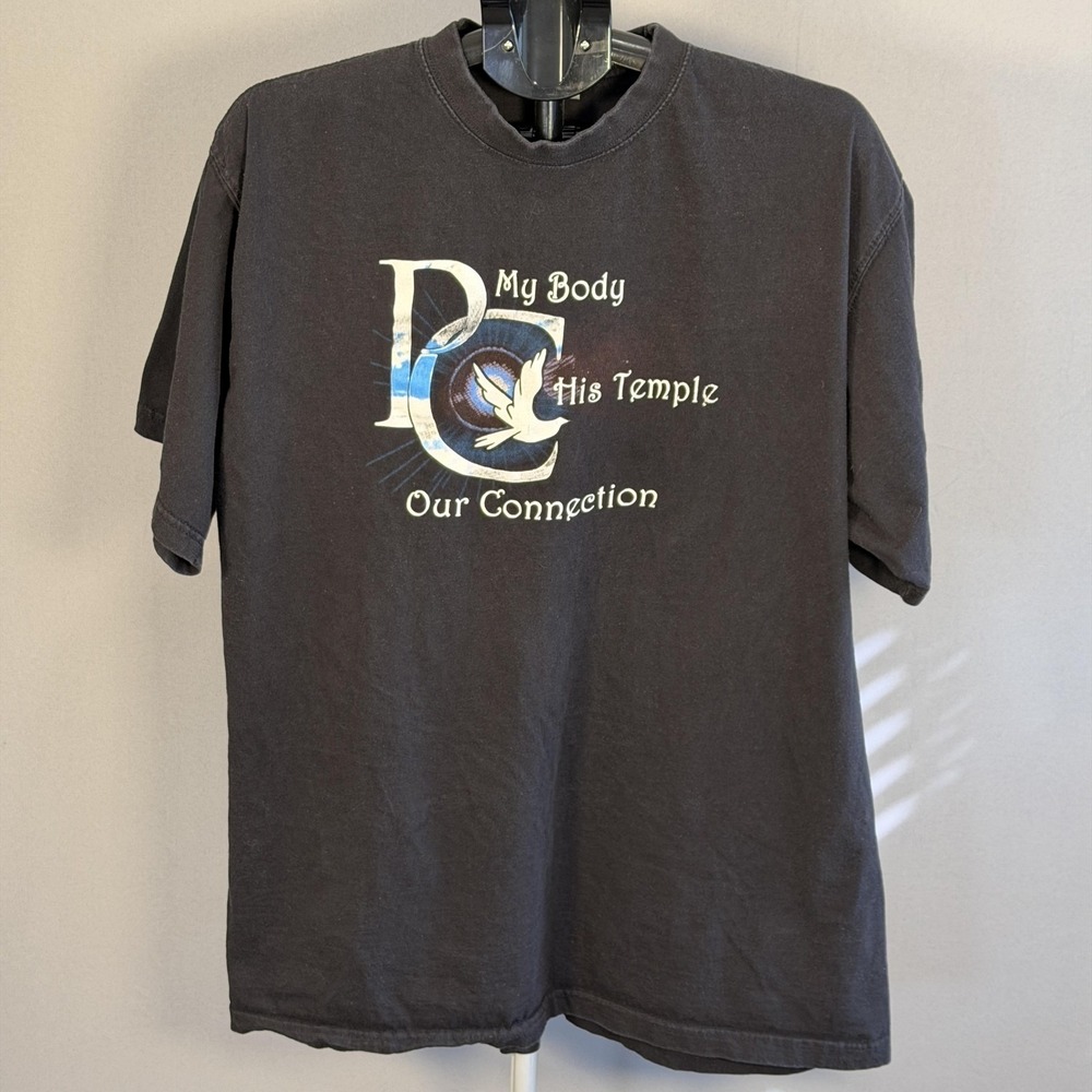 Kaytees Shirt Mens 2XL Black My Body His Temple Dove Christian Graphic Tee